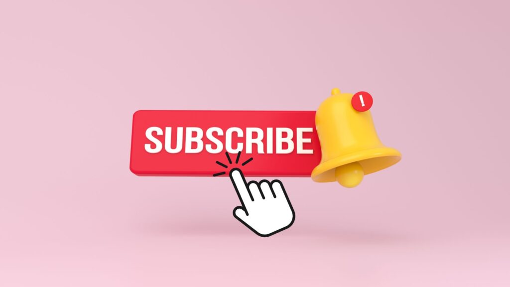 Hand clicking on subscriber button.