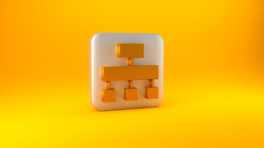 Site map concept on orange background.
